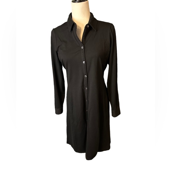 L.L. Bean Dresses & Skirts - L.L. Bean Black Button Down Shirt Dress Sz Med